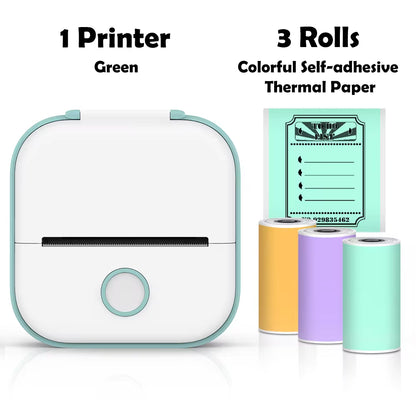 T02 Mini Printer Portable Printer Thermal Printing Sticker Wireless Inkless Pocket Printer Self-Adhesive Label Printer